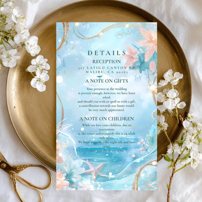 Ethereal Ocean Light Wedding Enclosure Card (Creator Uploaded)