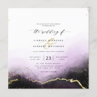 Ethereal Ombre Purple Gold Luxury Square Wedding