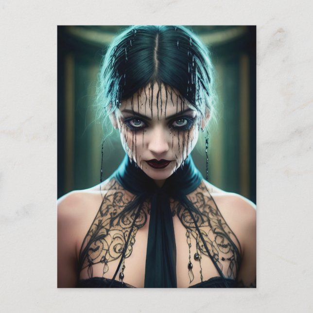 Ethereal Ominous Emerald Beauty Postcard (Front)