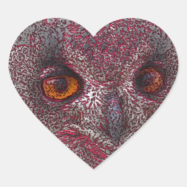 Ethereal Owl Heart Sticker (Front)