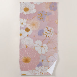 Ethereal Pastel Bloom Beach Towel