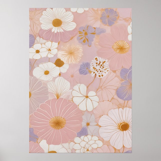 Ethereal Pastel Bloom Poster (Front)