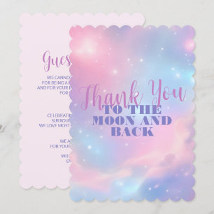 Ethereal Pastel Cosmic Pink Blue Starry Sky Thank You Card