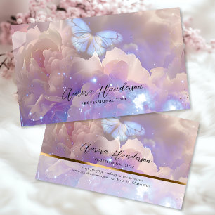Ethereal Peony Butterfly Business Card