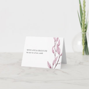Ethereal Pink chic botanical thank you Holiday Card