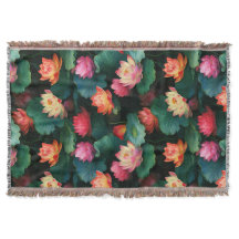 Ethereal Pink Lotus Flowers, Art Nouveau Inspired