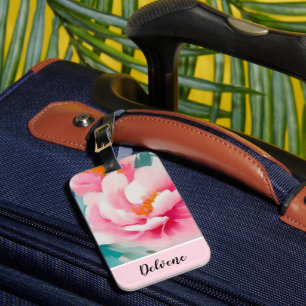 Ethereal Pink Peonies Luggage Tag