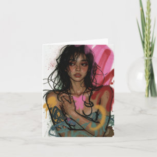 Ethereal Rebel Woman Holiday Card
