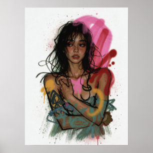 Ethereal Rebel Woman Poster