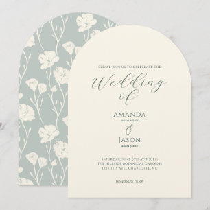 Ethereal romantic modern floral wedding invitation
