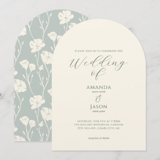 Ethereal romantic modern floral wedding invitation