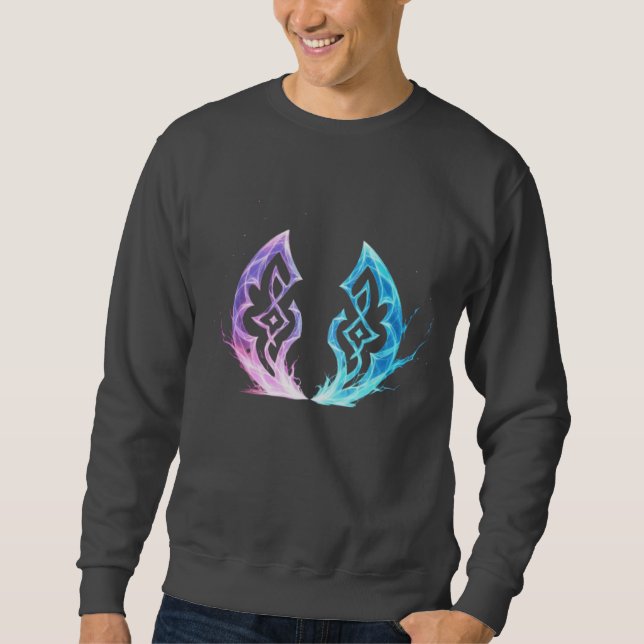 Ethereal Rune Convergence – Arcane Energy Emblem Sweatshirt (Front)