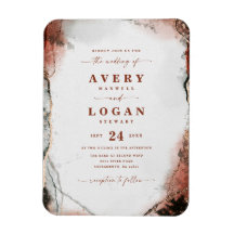 Ethereal Rust & Hunter Green Wedding Invitation