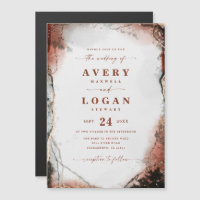 Ethereal Rust & Hunter Magnetic Wedding Invitation