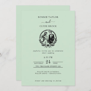 Ethereal Sage Green Elegant Wedding Invitation