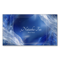 Ethereal Sapphire Wave Gold Sparkle Geometric