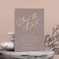 Ethereal Script Foil Save the Date Card