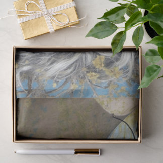 Ethereal Silver Hair Woman Decoupage Tissue Paper