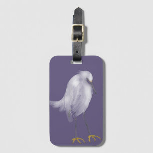 Ethereal Snowy Egret Luggage Tag