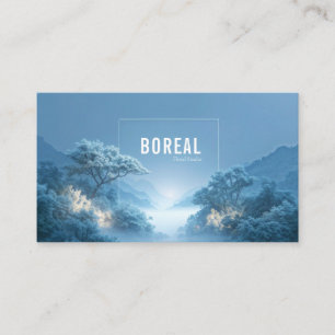 Ethereal Snowy Forest Mountain Valley Clean Frame Business Card