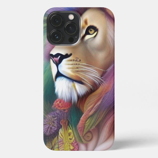 Ethereal Spiritual Spirit Guide LION iPhone Case (Back)