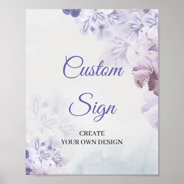 Ethereal spring purple dusty blue rose custom sign (Front)