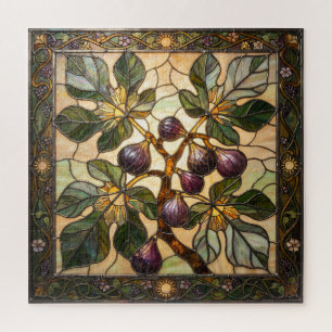 Ethereal Stained Glass Fig Branch Puzzle