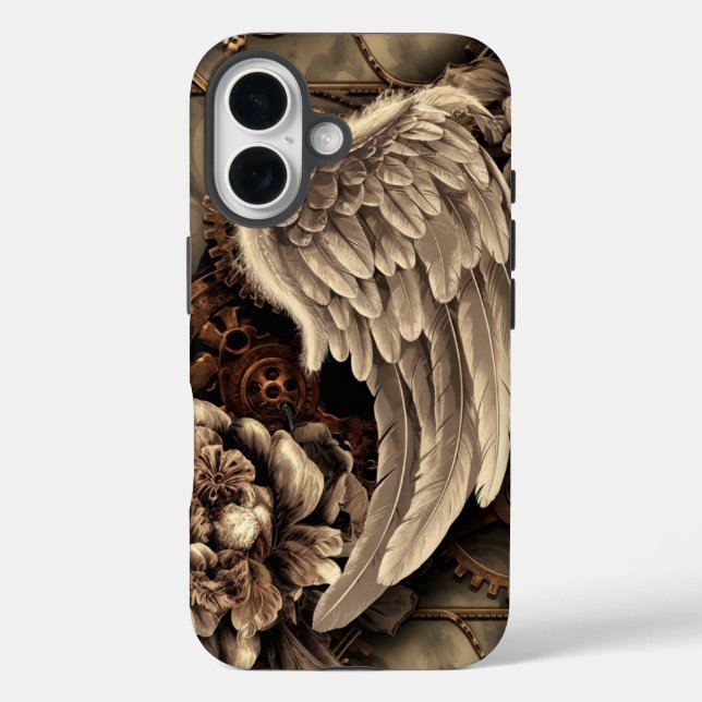 Ethereal Steampunk Wings, Gears, and Blooms Case-Mate iPhone Case (Back)