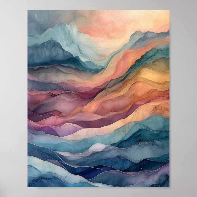 Ethereal Strata: A Chromatic Journey Through Fluid Poster (Front)