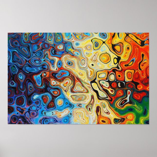 Ethereal Swirls Abstract Modern Art Poster (Front)
