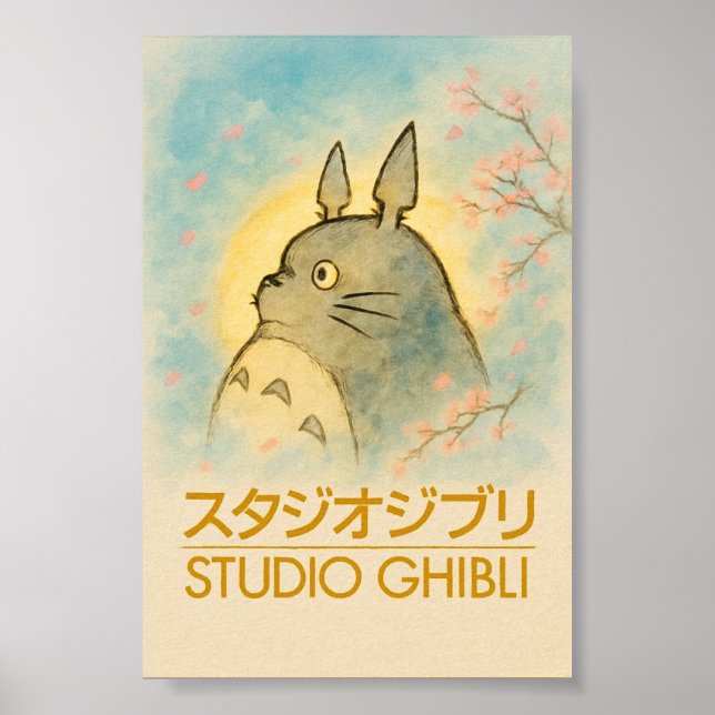 Ethereal Totoro Blossom Poster (Front)
