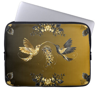 Ethereal Unison – Black and Gold Artwork Laptop Sleeve