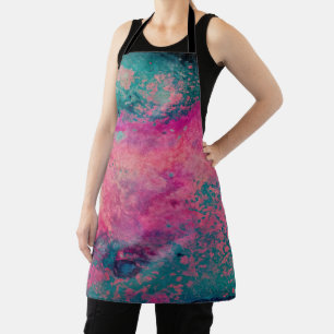 “Ethereal Vellum” – Pink Teal Blue Abstract Apron