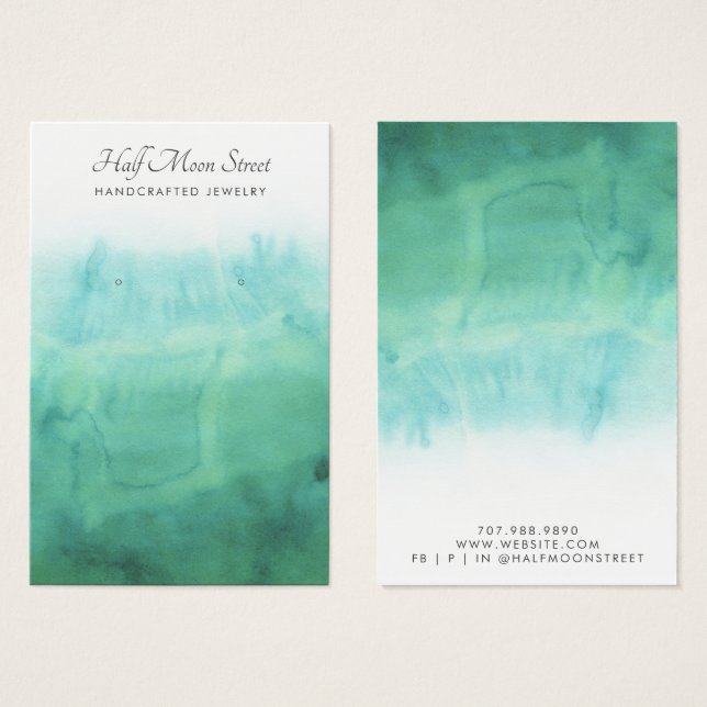 Ethereal Watercolor Earring Jewellery Display Card (Front & Back)