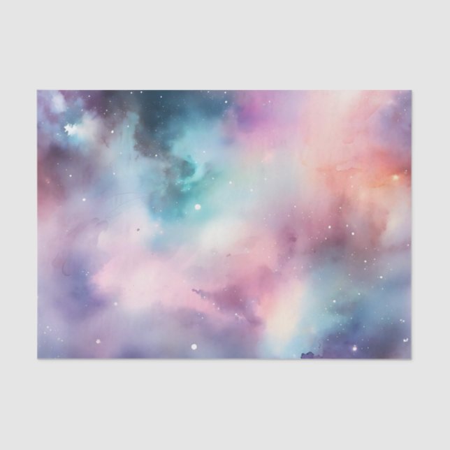 Ethereal Watercolor Galaxy Dreamy Cosmic Tissue Paper (Front)