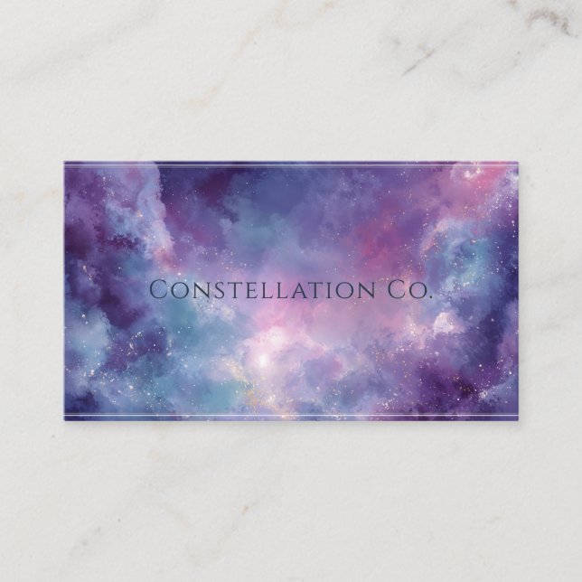 Ethereal Watercolor Galaxy Stardust Business Card (Front)