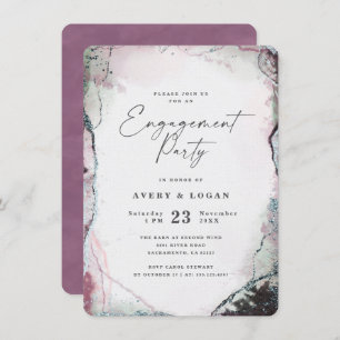 Ethereal Watercolor in Wisteria Engagement Party Invitation