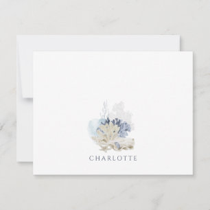 Ethereal Watercolor Ocean Coral Personalized Card
