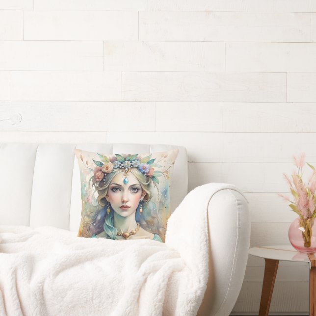 Ethereal Watercolor Queen Pillow (Couch)