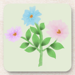 Ethereal Watercolor Wildflower Bouquet - Pastel Fl Coaster