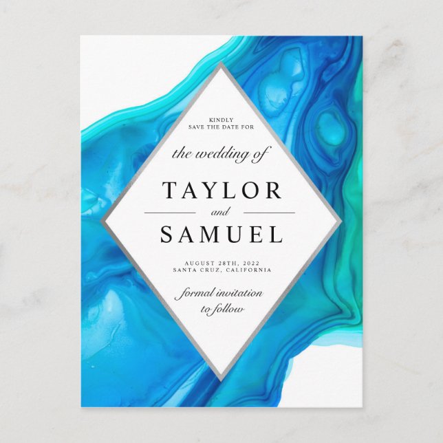 Ethereal Wave Beach Island Save the Date Postcard (Front)