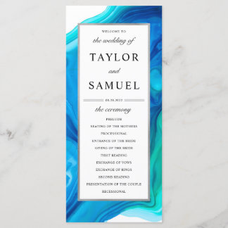 Ethereal Wave Wedding Ceremony Program Beach