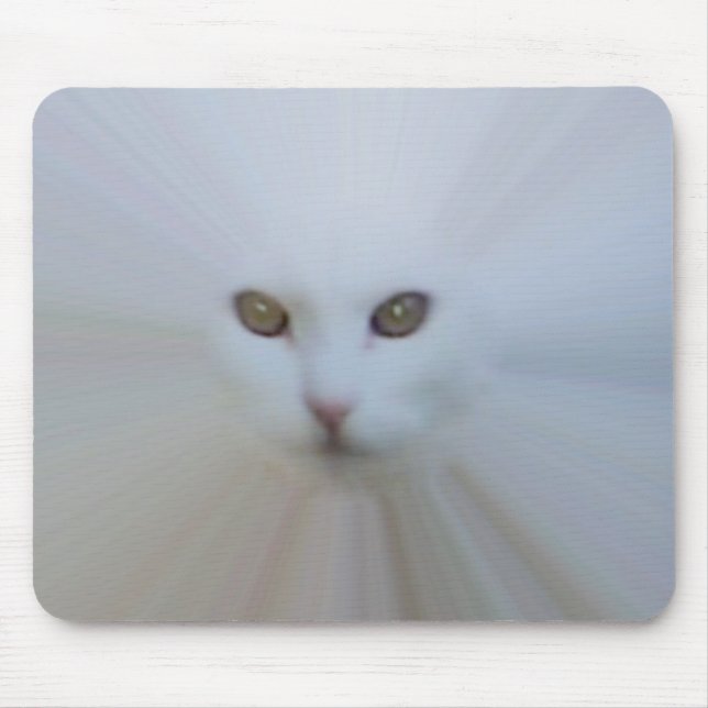 ethereal white cat mouse pad (Front)