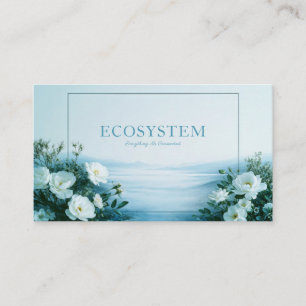 Ethereal White Floral Misty Mountain Valley Business Card