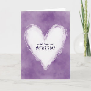 Ethereal White Heart Mothers Card