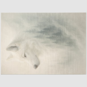 Ethereal White Wolf Winter Decoupage Tissue Paper