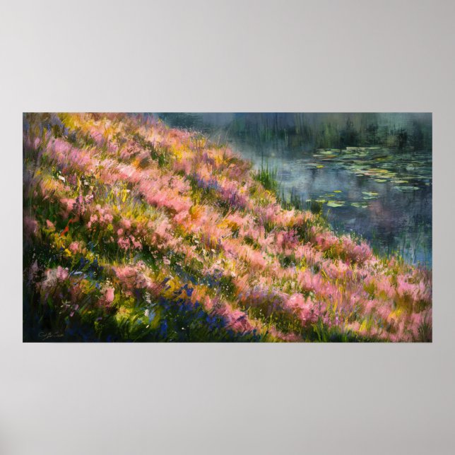 *~* Ethereal Wild Flowers Art Pond Lily Pads TV2 Poster (Front)