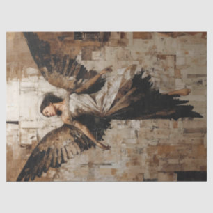 Ethereal Winged Angel Painting in Earth Tones Tissue Paper