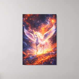 Ethereal Winged Unicorn of Light ManJiangHong F Canvas Print