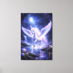 Ethereal Winged Unicorn of Light ManJiangHong F Canvas Print